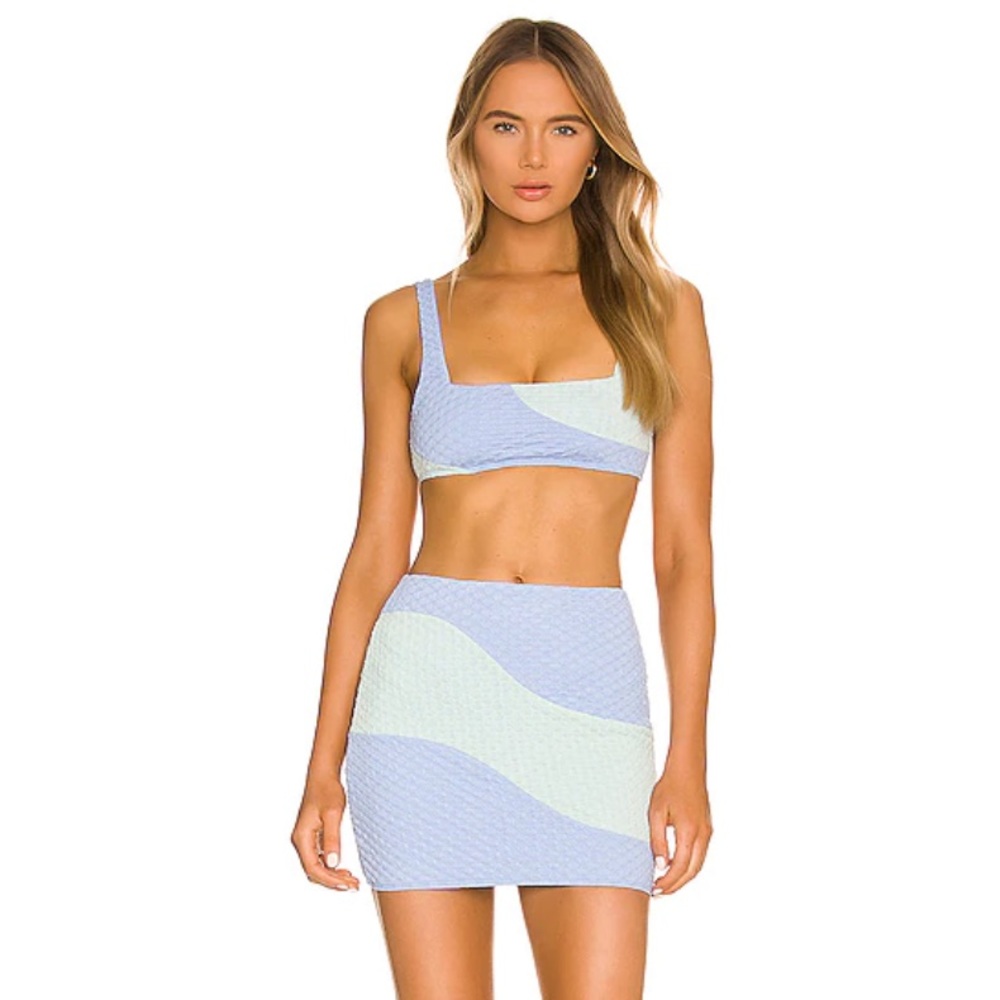 Lovers and Friends Catcha Wave Top And Mini Skirt in Blue Seafoam